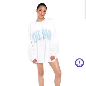 The Bar VARSITY SWEATSHIRT WHITE/BABY BLUE